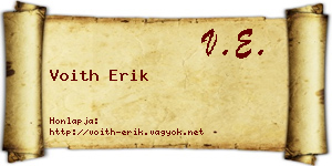 Voith Erik névjegykártya